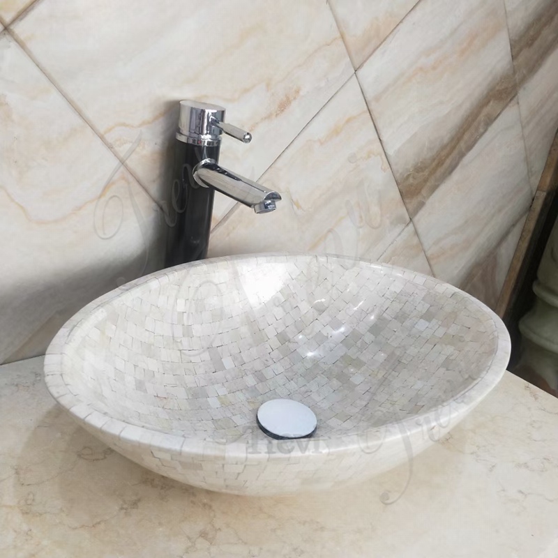 white marble sink