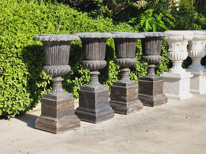 Large Inventory of Black Marble Planters