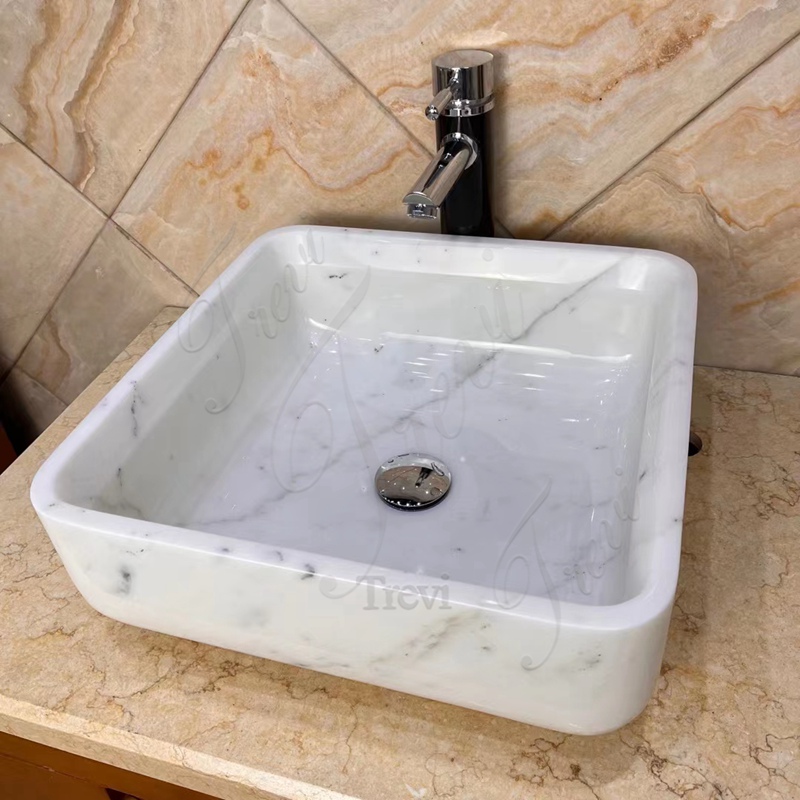White Marble Wash Basin for Bathroom China Supplier
