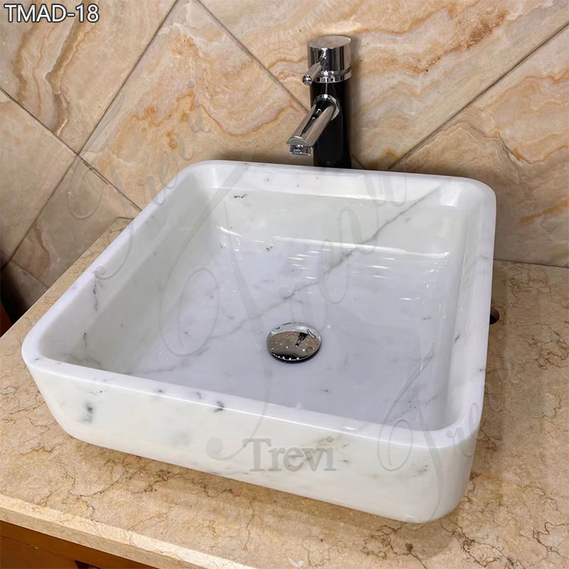 Luxury White Marble Wash Basin for Bathroom China Supplier TMAD-18
