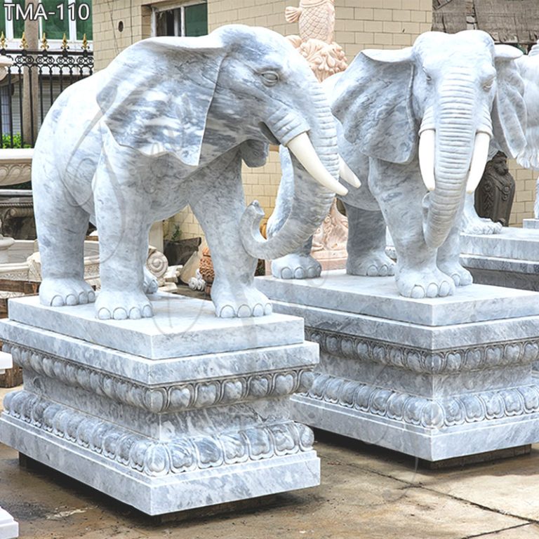 Large Marble Carved Elephant Statue for Sale China Supplier TMA-110