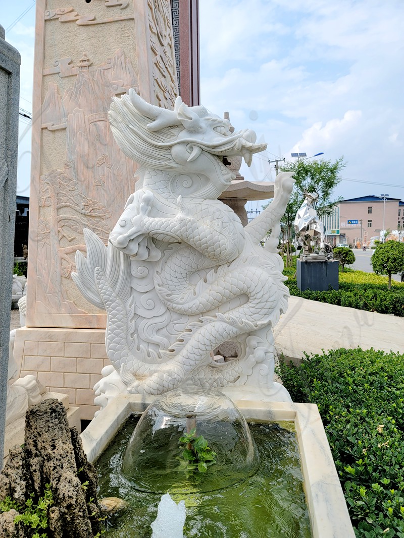 Chinese Marble Dragon Statue Description  