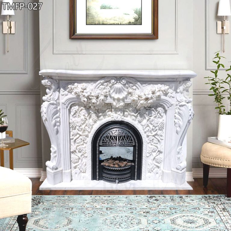Antique White Marble Fireplace Mantel for Sale Factory Supply TMFP-027