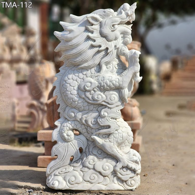 Marble Chinese dragon statue for Outdoor Decor for Sale
