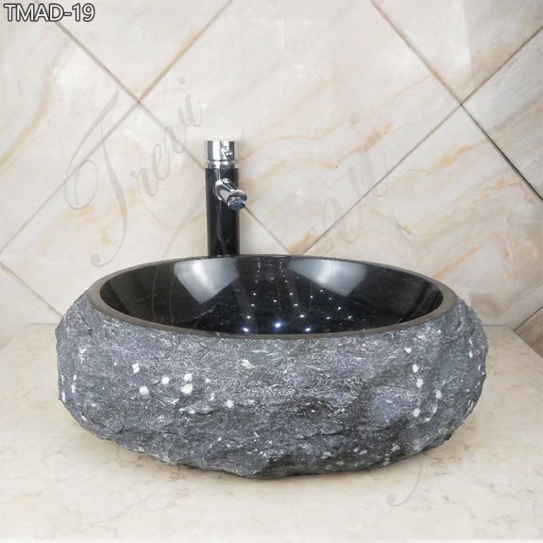 High Quality Fancy Black Marble Sink for Sale Factory Supply TMAD-19