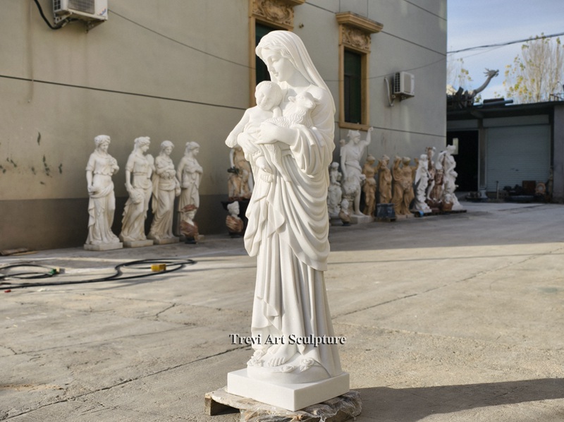 6 feet madonna and child with lamb statue for church