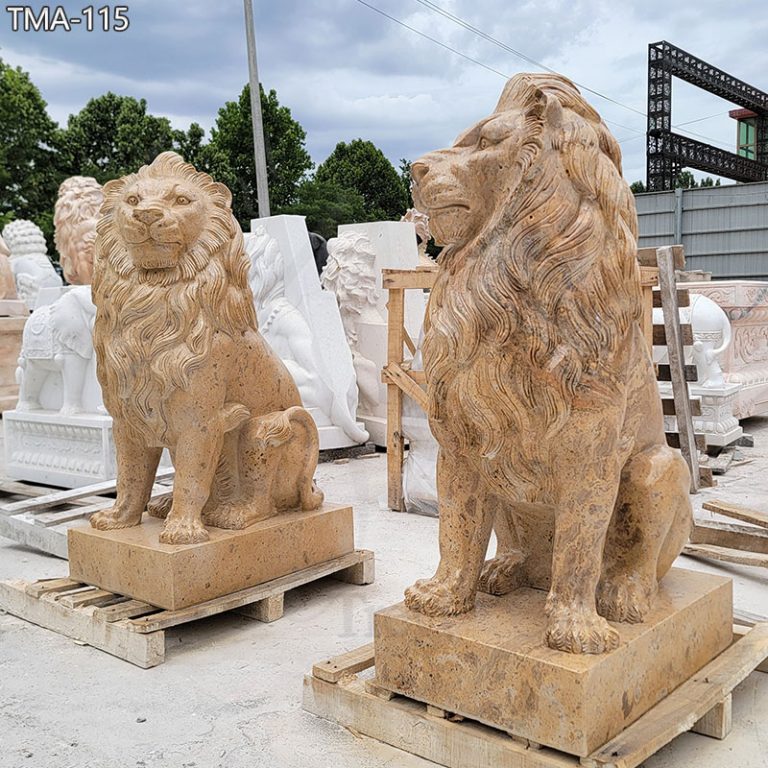 Beige-Marble-Lion-Statue-Price-Factory-Supply