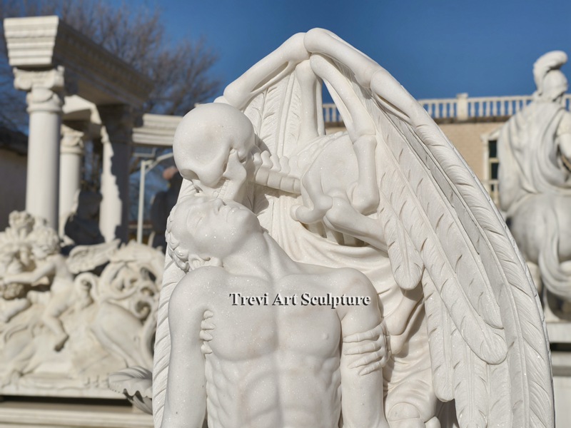 marble the kiss of death statue replica details