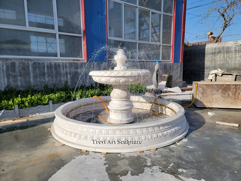 2 tier water marble fountain