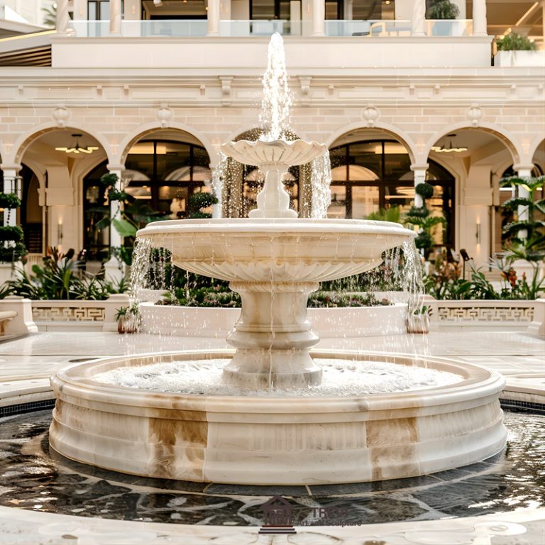 how marble water fountains beautify interior and exterior decor
