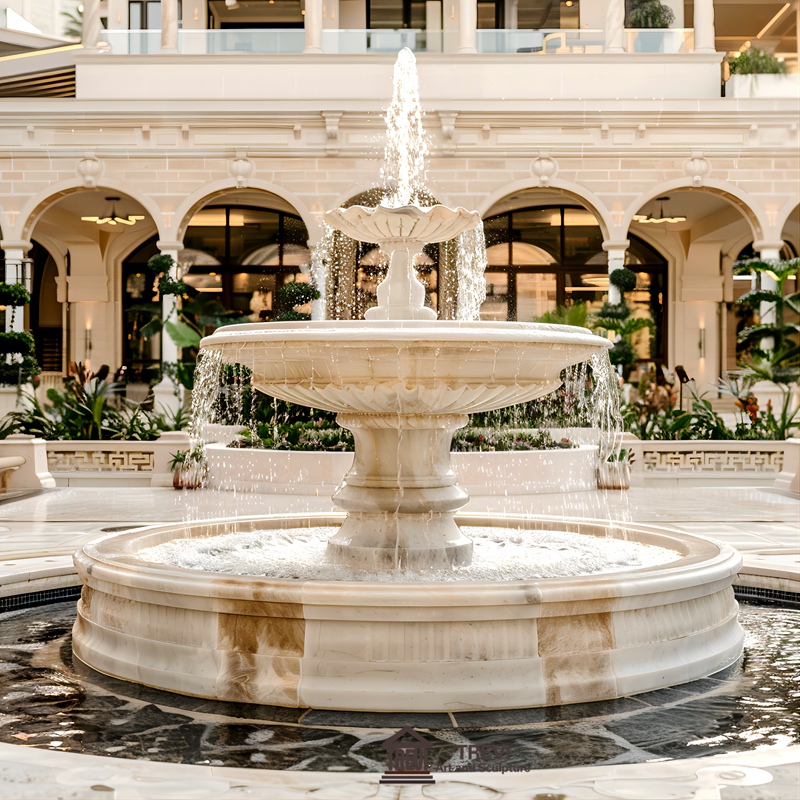 how marble water fountains beautify interior and exterior decor