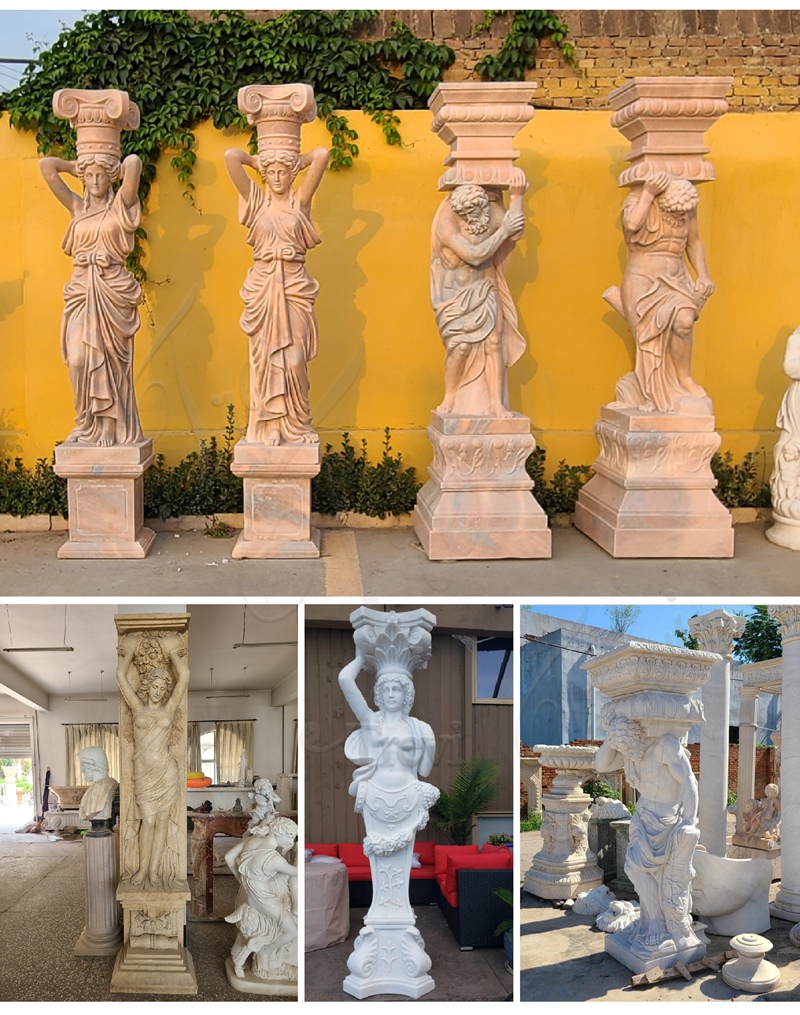 Marble Caryatid Pillar