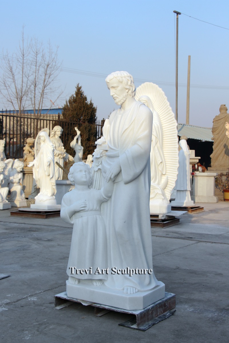 white marble st joseph statue