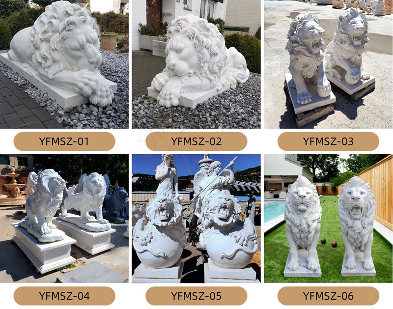 trevi marble lion statues 2