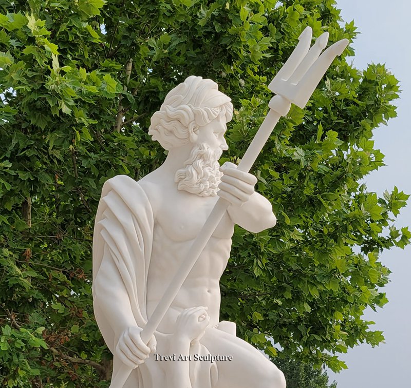 poseidon statue marble garden statue detail