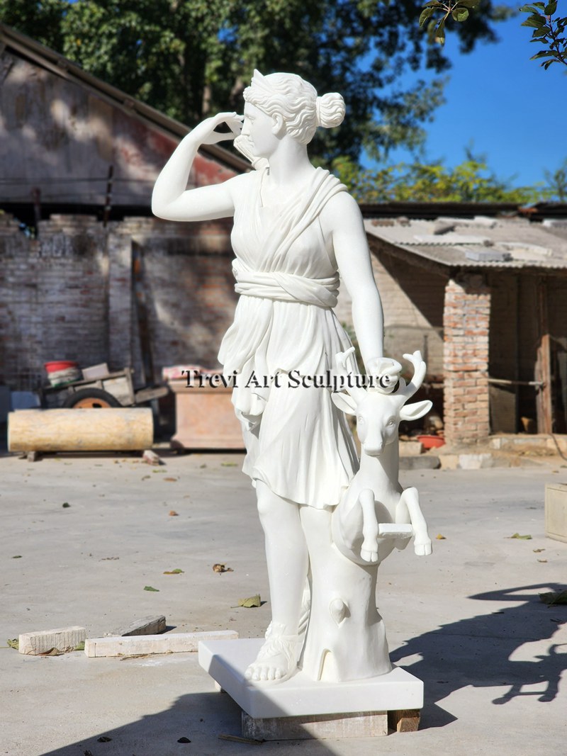 outdoor marble artemis diana statue