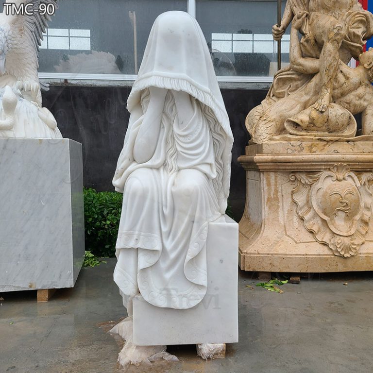 White-Weeping-Lady-Statue-Memorial-in-Marble-for-Cemetery