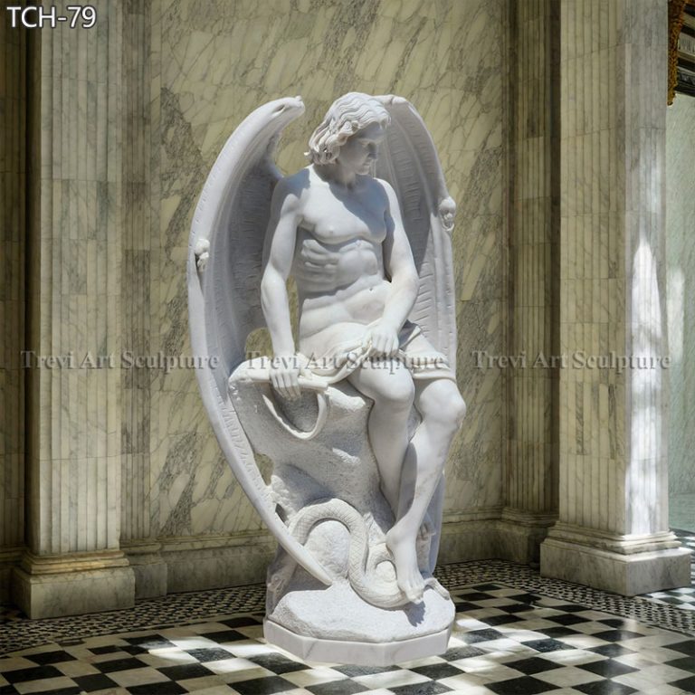 life size marble fallen angel lucifer sculpture art replica