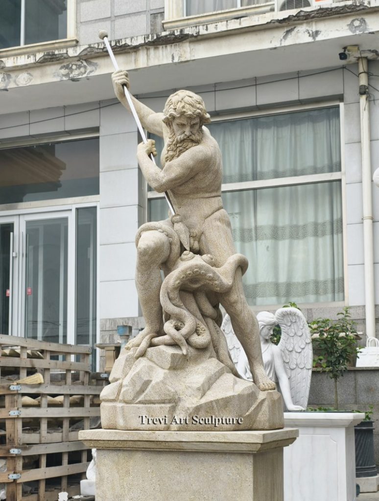 sandstone poseidon statue statue
