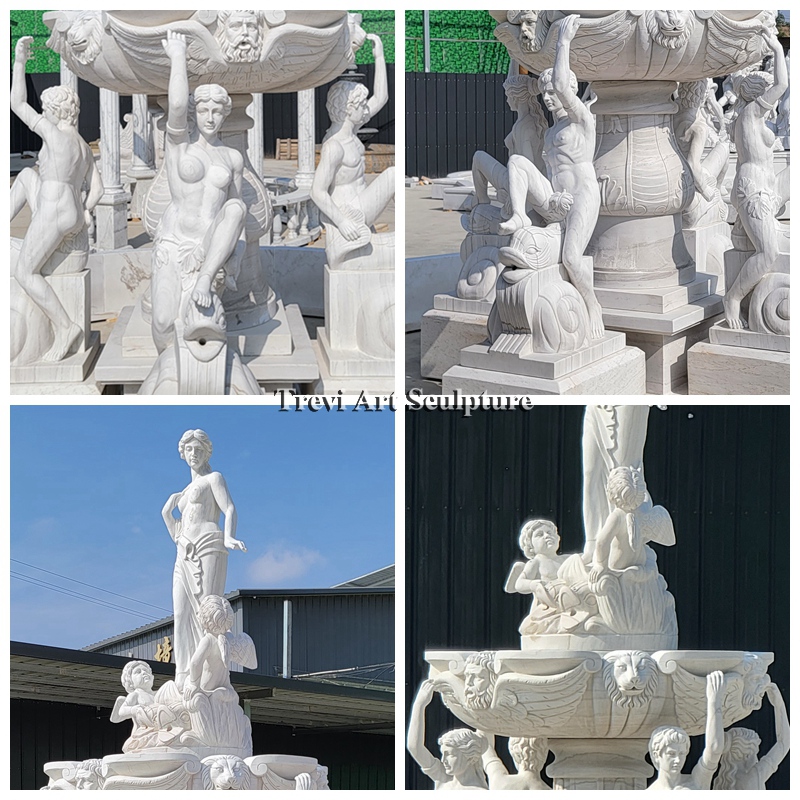 grand marble fountain detail
