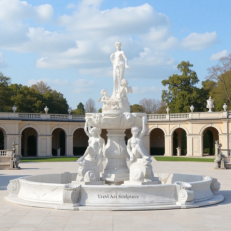grand marble fountain for plaza