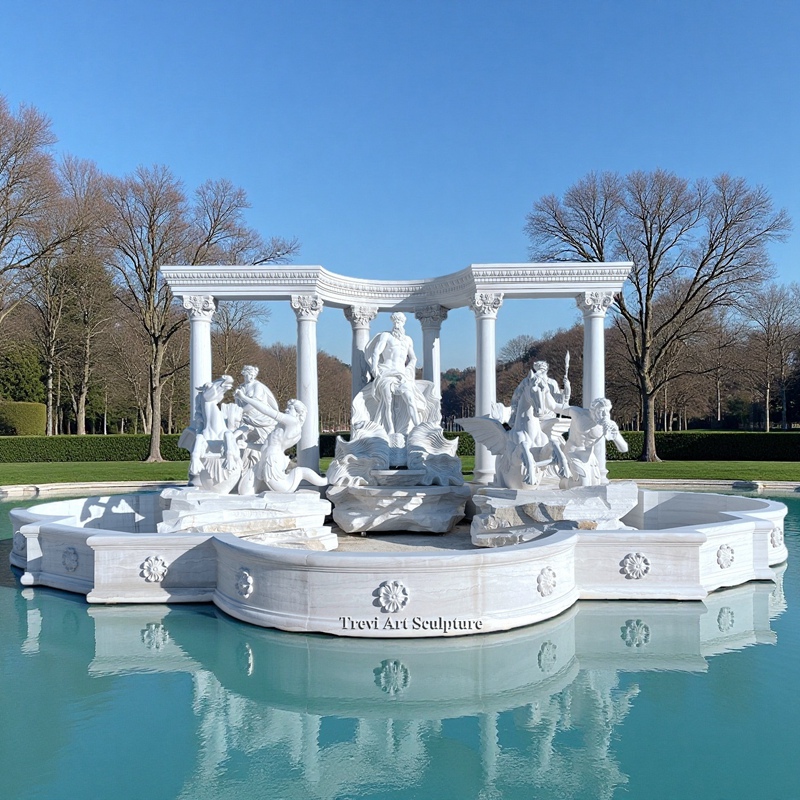 luxury roman marble trevi fountains