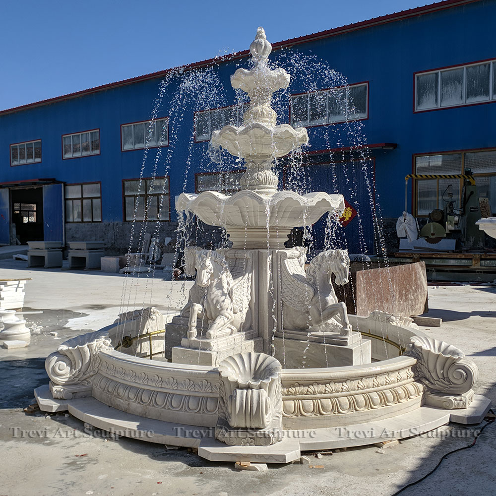 outdoor marble horse fountain mokk 734