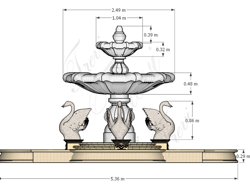 custom marble fountain drawing
