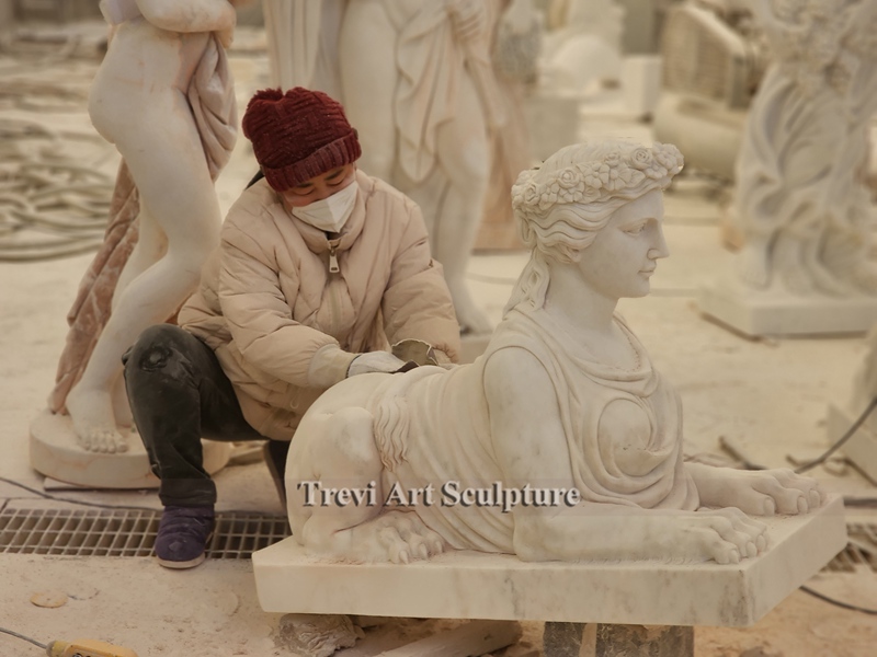 marble female sphinx statues process