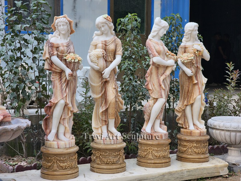 goddesses of the four seasons marble statues