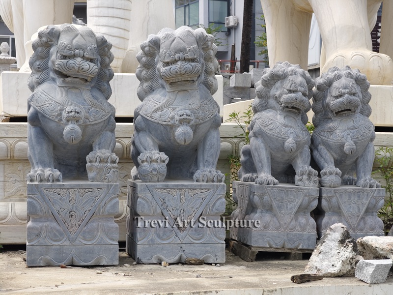 granite chinese guardian lion statue home decor for sale
