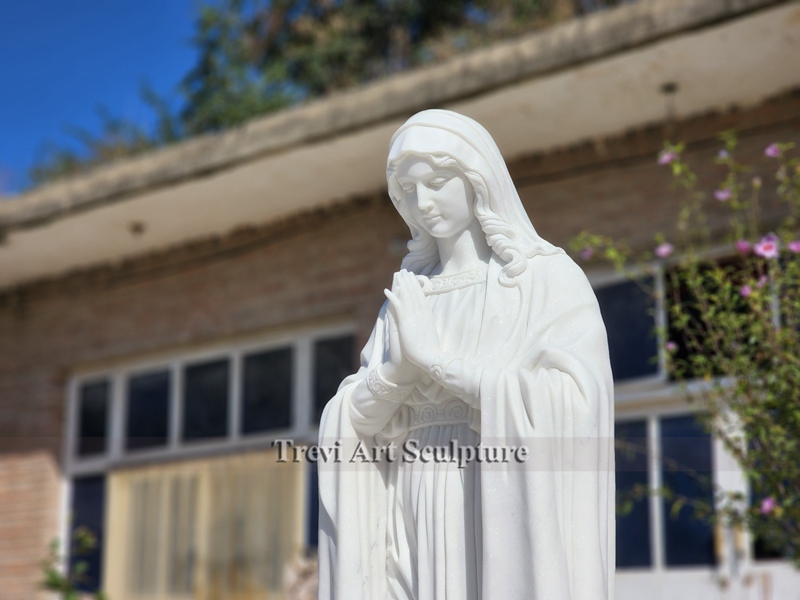marble virgin mary statue details