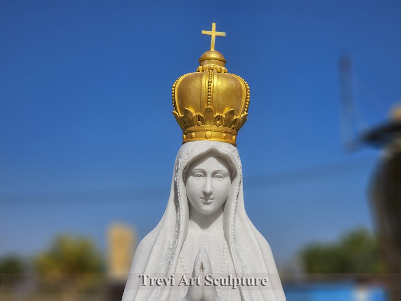 marbel our lady of fatima statue with gold crown