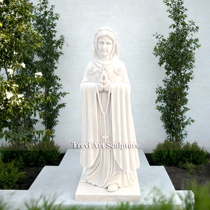 marble maria rosa mystica statue
