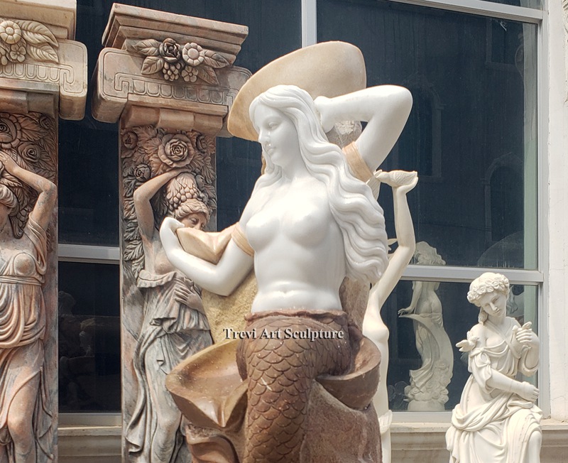 marble mermaid fountain outdoor decor for sale