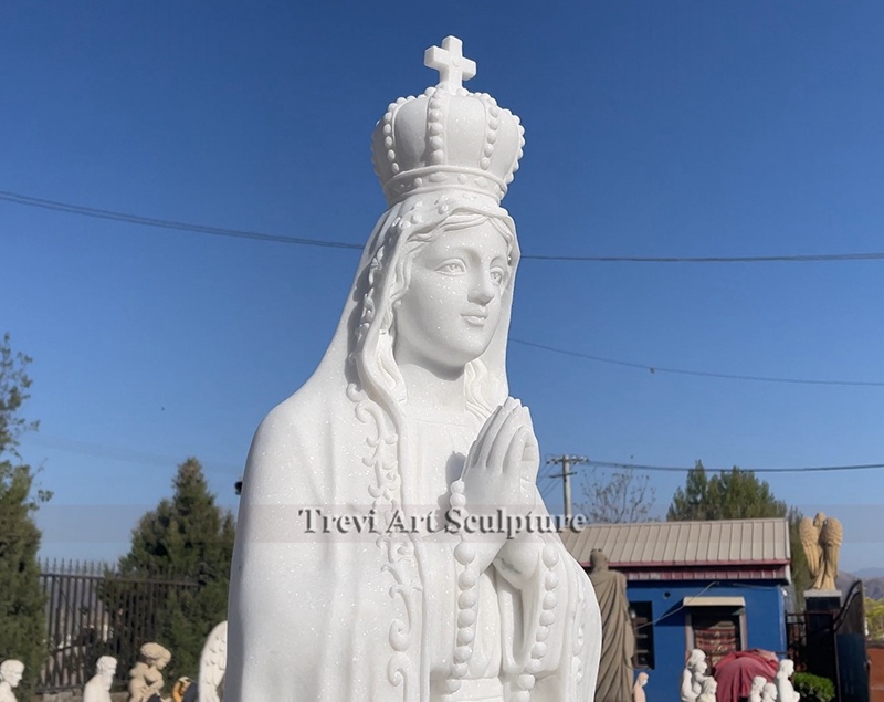 marble virgin fatima statue detail