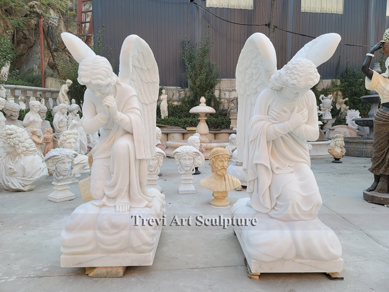 marble kneeling praying angel statue for church