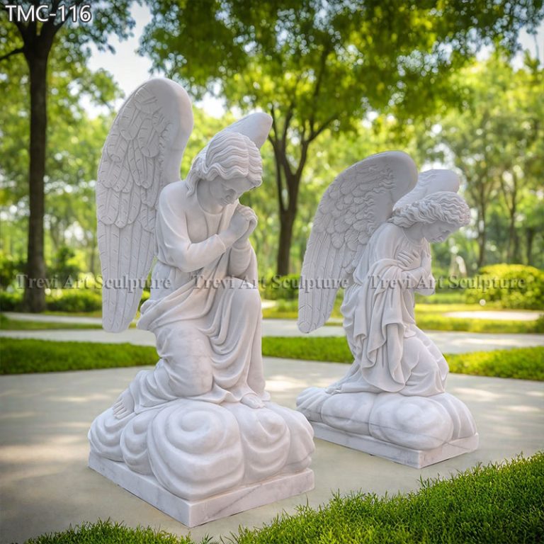 marble kneeling praying angel statues
