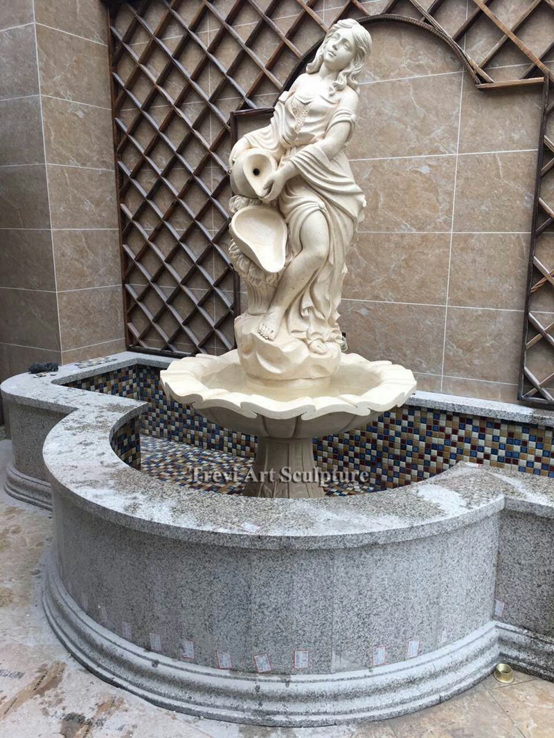 outdoor marble lady water fountains