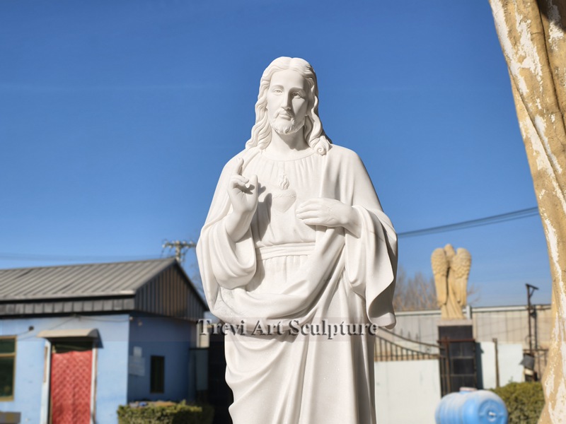 white marble jesus statue