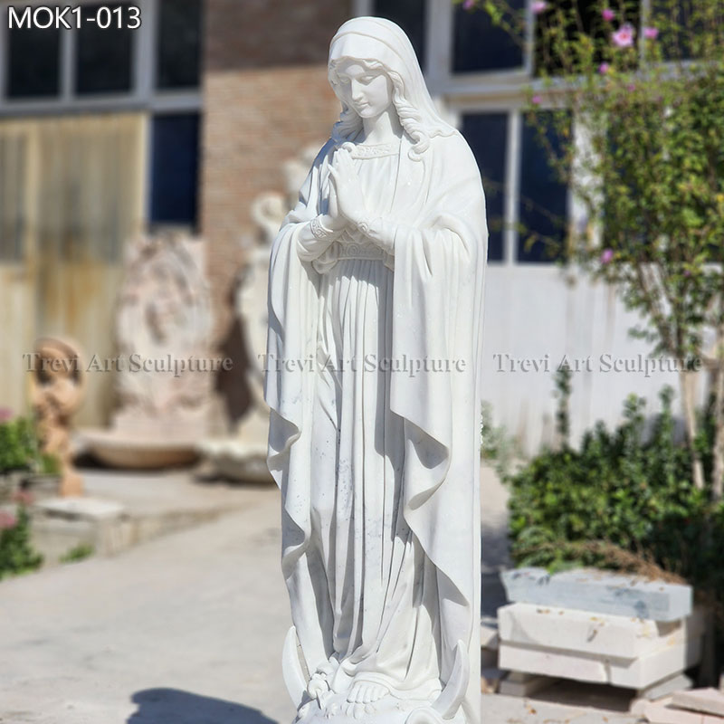 marble virgin mary statue for school decor