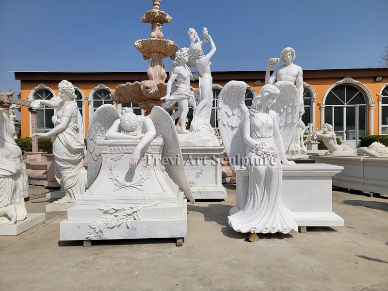 marble weeping angel headstone