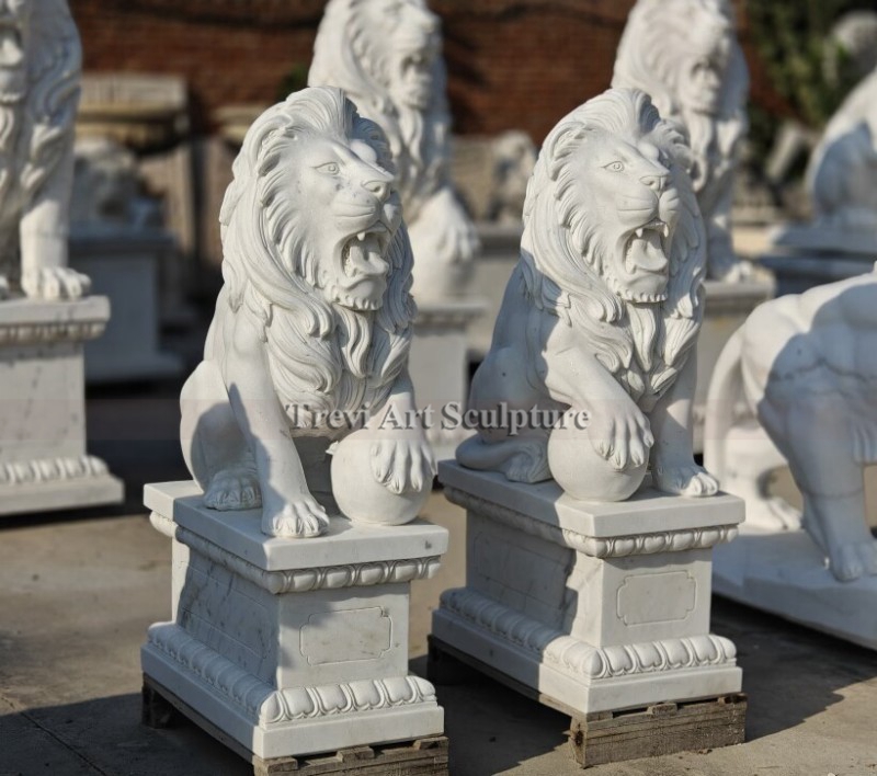 outdoor lion statue