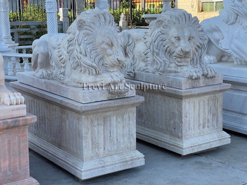 sleeping lion statue