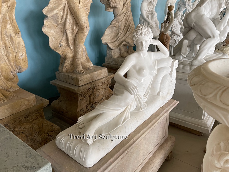 white marble pauline bonaparte as venus victrix statue for sale