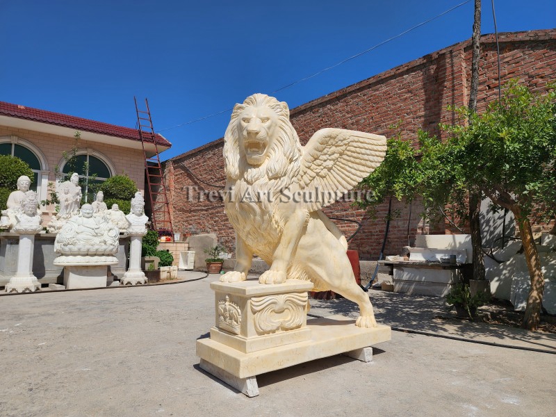 winged lion statue