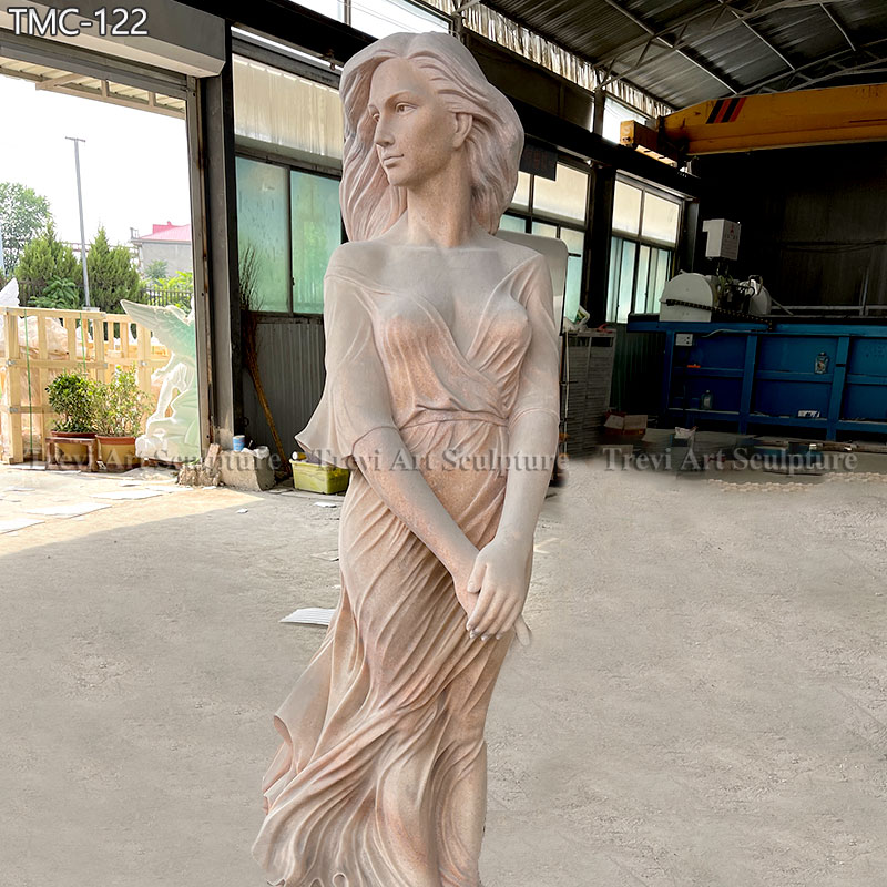 hand carved life size marble luo li rong sculpture