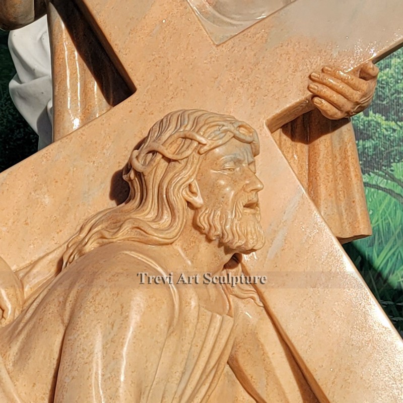 jesus falls the first time marble statue