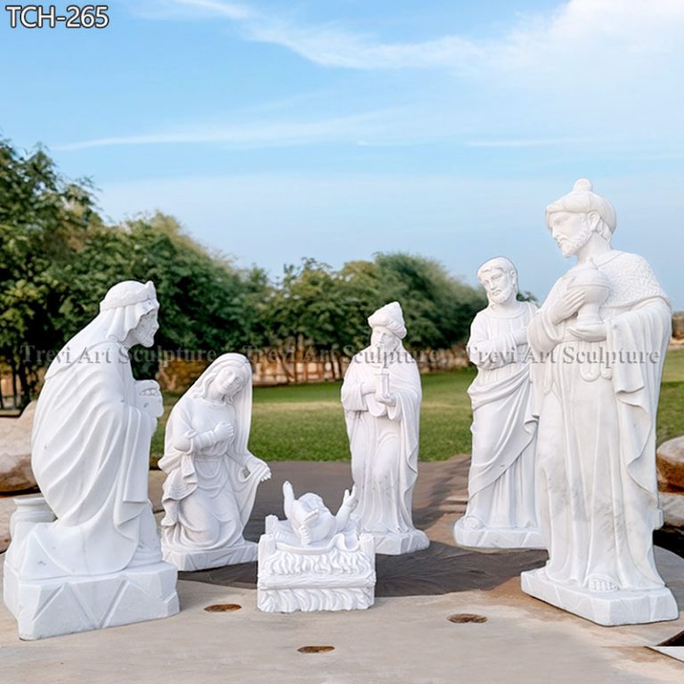 life size religious nativity scene statue in marble