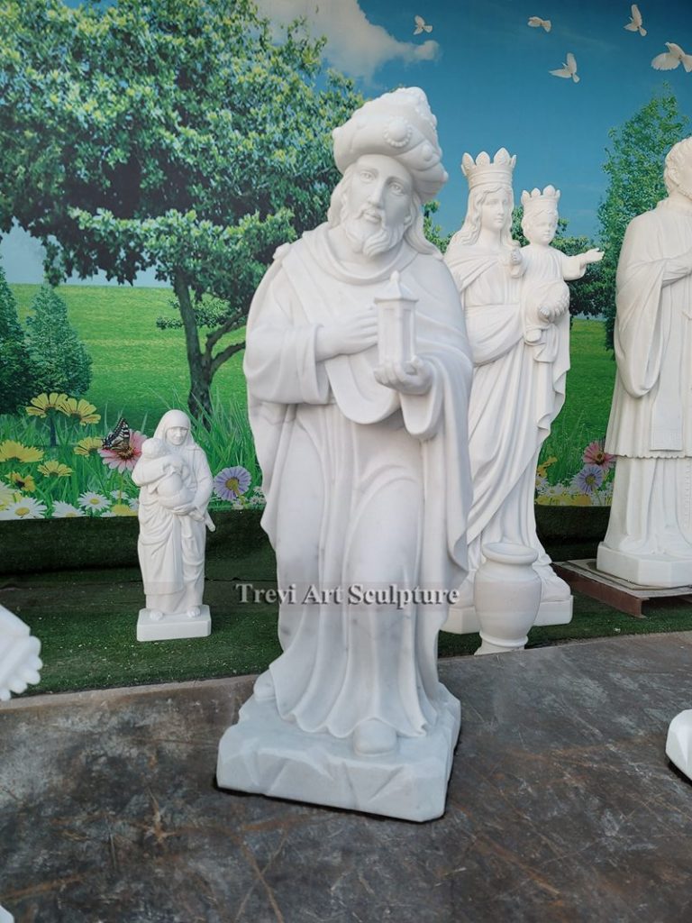nativity scene statue in marble